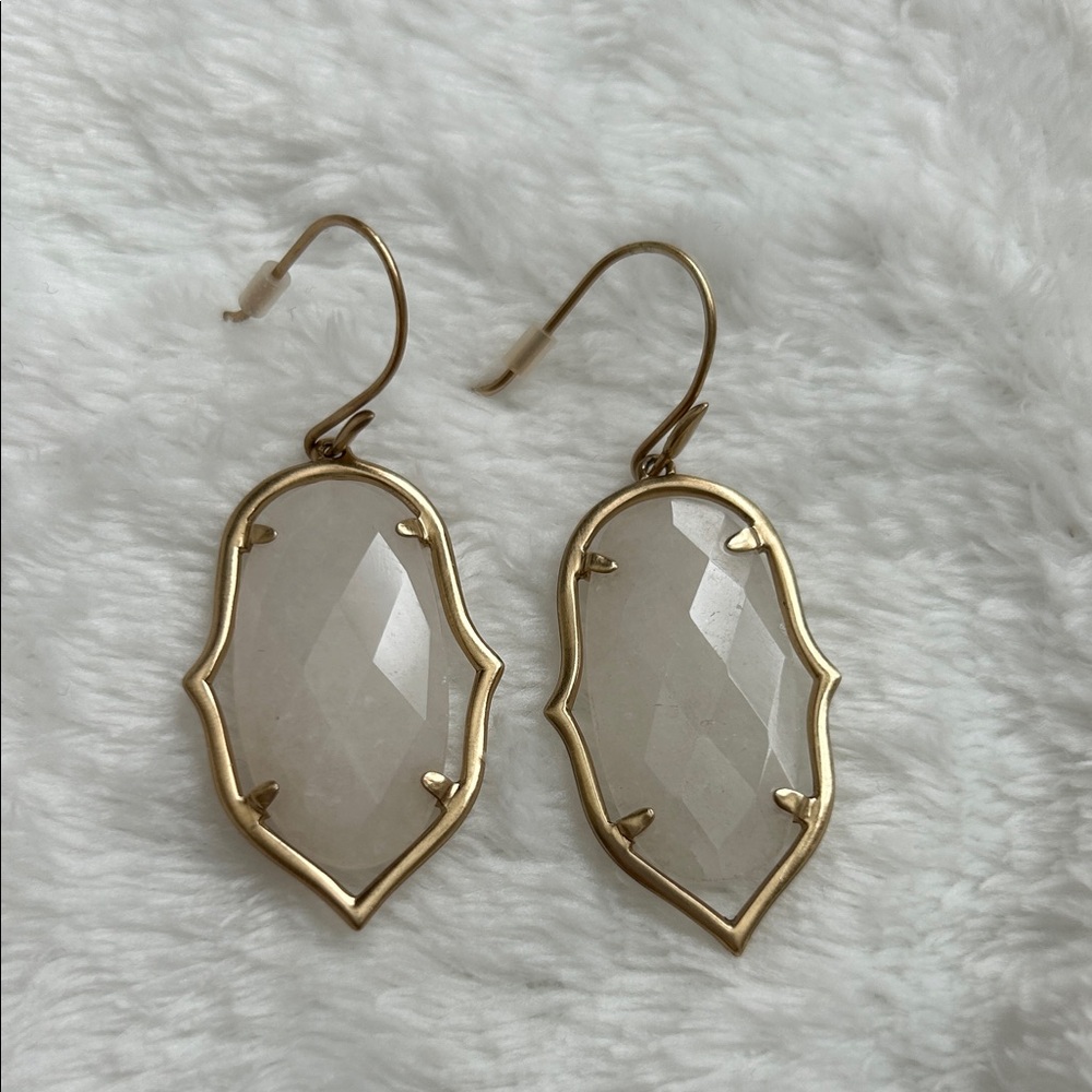 Stella & Dot Gold and Cream Earrings